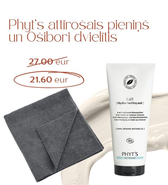 PHYT'S Attīrošs pieniņš un Ošibori dvielītis, komplekts